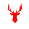 Chic Holiday Deer Outline Vinyl Wall Art Decal - 30" x 22.5" Decoration Vinyl Sticker - Red Red 31" x 23.5"