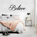 Chic Holiday Believe Vinyl Wall Art Decal - 12.ecoration Vinyl Sticker - Black