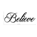 Chic Holiday Believe Vinyl Wall Art Decal - 12.5" x 35" Decoration Vinyl Sticker - Black Black 12.5" x 35" 3