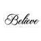 Chic Holiday Believe Vinyl Wall Art Decal - 12.5" x 35" Decoration Vinyl Sticker - Black Black 12.5" x 35" 3