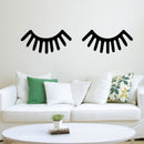 Large Children Baby Room Sleeping Eye Eyelash Vinyl Wall Art Decal - 12.ecoration Vinyl Sticker- Black