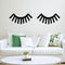 Large Children Baby Room Sleeping Eye Eyelash Vinyl Wall Art Decal - 12.8" x 27" Decoration Vinyl Sticker- Black Black 27" x 12.8"