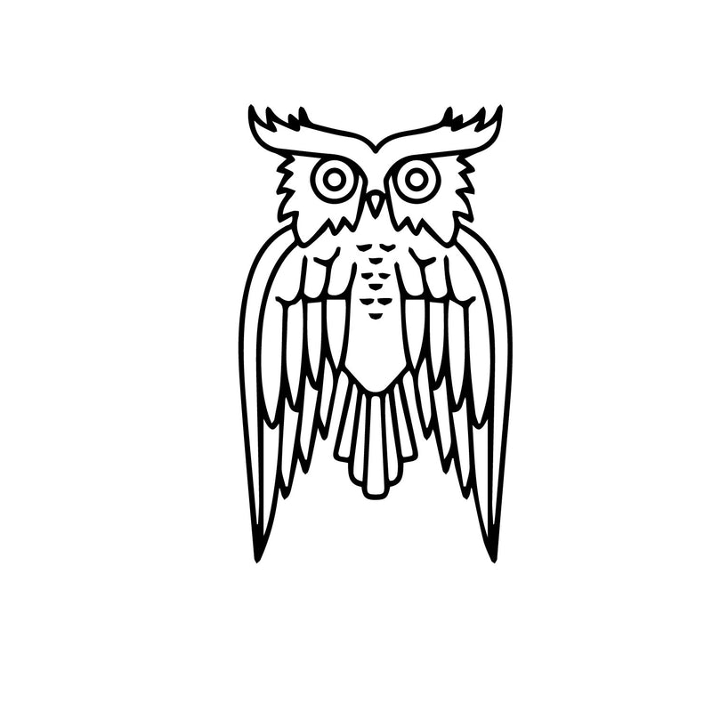 Wise Owl Wall Decoration - Wall Art Decal - Bird Vinyl Sticker - Living Room Wall Decor (White;   5