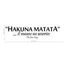 Hakuna Matata Lion King Wall Art Decal - 5.25" x 22.5" Decoration Vinyl Sticker - Black Black 22.5" x 5.25" 2