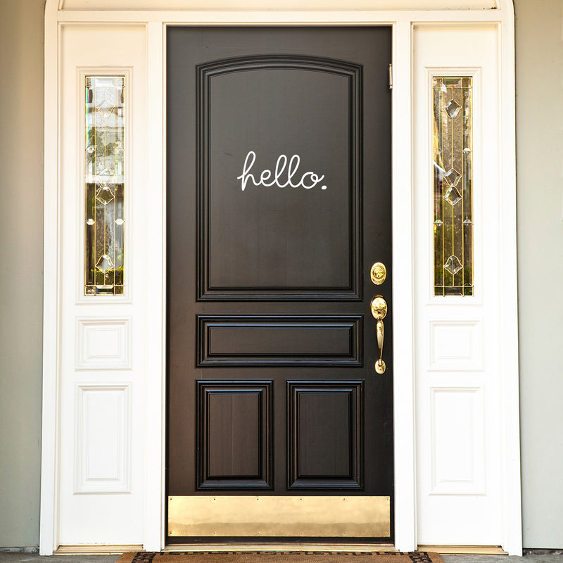 Imprinted Designs Cute Decorative Front Door Vinyl Decal Sticker Art (Hello; White; 8" X 18") White 4" x 18"