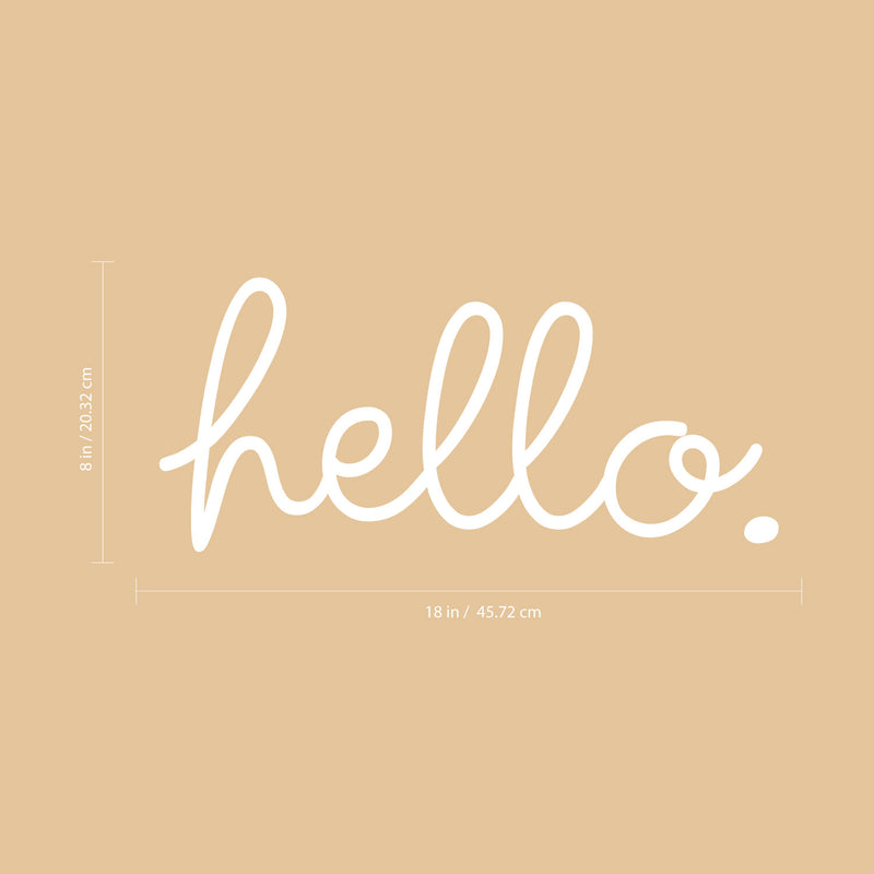 Imprinted Designs Cute Decorative Front Door Vinyl Decal Sticker Art (Hello; White; 8" X 18") White 4" x 18" 3