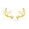 Chic Holiday Christmas Reindeer - Deer Antler Vinyl Wall Art Decal - 28" x 23" Decoration Vinyl Sticker - Gold Gold 23" x 8"