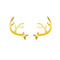 Chic Holiday Christmas Reindeer - Deer Antler Vinyl Wall Art Decal - 28" x 23" Decoration Vinyl Sticker - Gold Gold 23" x 8" 2