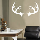 Chic Holiday Christmas Reindeer - Deer Antler Vinyl Wall Art Decal - 28" x 23" Decoration Vinyl Sticker - White White 23" x 8" 3