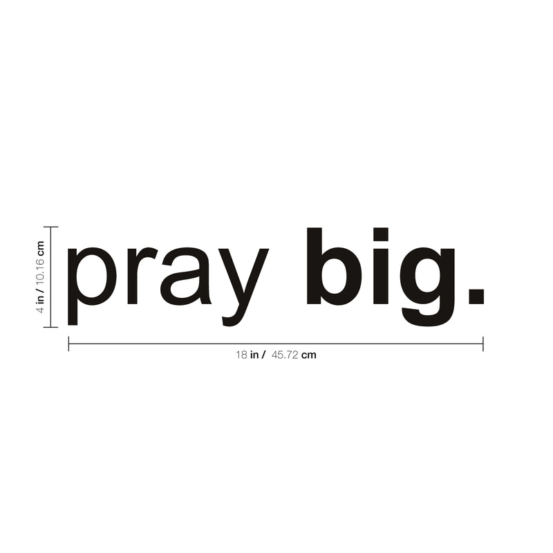 Imprinted Designs Pray Big Wall Art Decal - ecoration Vinyl Sticker - Religious Vinyl Decal - Window Vinyl Sticker - Door Vinyl Decal - Removable Vinyl Decal - Living Room Wall Vinyl Art