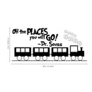 Imprinted Designs Oh The Places You Will Go. Dr Seuss Quote Vinyl Wall Decal Sticker Art (Black; 16" X 42") Black 42" x 16"