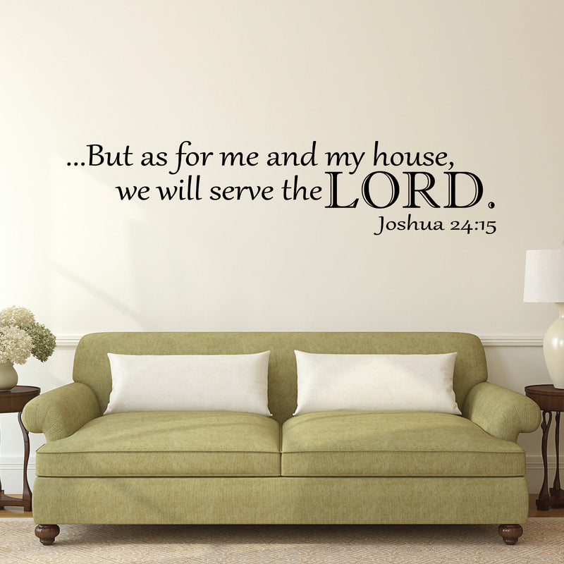 Imprinted Designs Joshua 24:15 KJV Bible Verse Vinyl Wall Decal Sticker Art (7" X 30") Black 7" x 30"