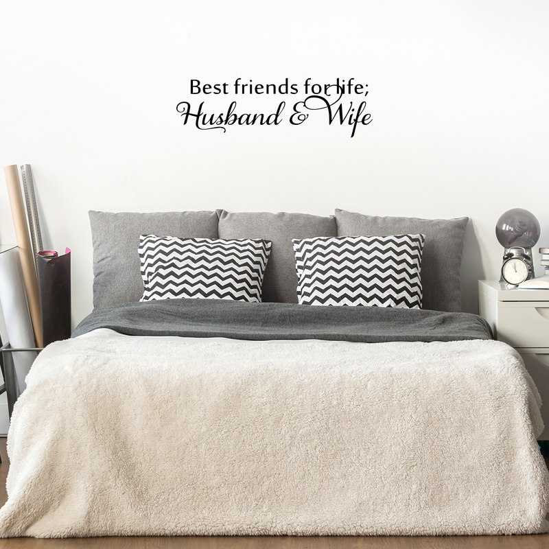 Best Friends For Life Husband and Wife - Wall Art Decal - ecoration Vinyl Sticker - Bedroom Wall Vinyl Decal - Love Quote Vinyl Sticker - Life Quote Vinyl Decal - Removable Vinyl Wall Art   2