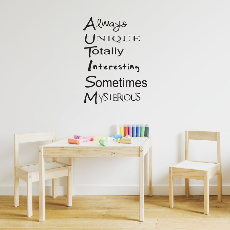 Imprinted Designs Inspirational Autism Quote - Wall Art Decor - 22" X 30" Children’s Room Wall Decor - Removable Peel Off Vinyl Stickers Black 22" x 30" 3