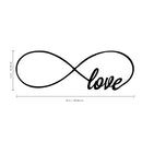 Imprinted Designs Love Infinity Symbol Vinyl Wall Decal Sticker Art (X Large 14" X 42") Black 14" x 42"