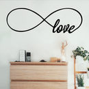 Imprinted Designs Love Infinity Symbol Vinyl Wall Decal Sticker Art (X Large 14" X 42") Black 14" x 42" 2