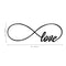 Imprinted Designs Love Infinity Symbol Vinyl Wall Decal Sticker Art (X Large 14" X 42") Black 14" x 42"