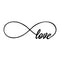 Imprinted Designs Love Infinity Symbol Vinyl Wall Decal Sticker Art (X Large 14" X 42") Black 14" x 42" 4