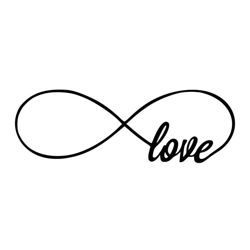 Imprinted Designs Love Infinity Symbol Vinyl Wall Decal Sticker Art (X Large 14" X 42") Black 14" x 42" 4