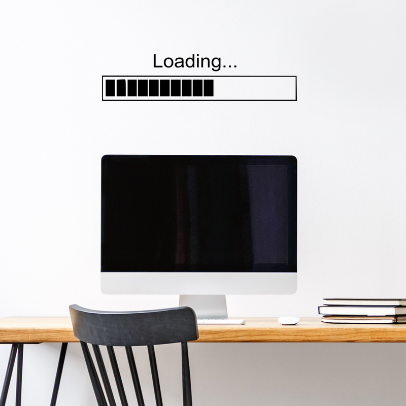 Imprinted Designs Loading Bar Wall Decal Sticker Art (Small 5" X 23") Black 5"x 23" 4