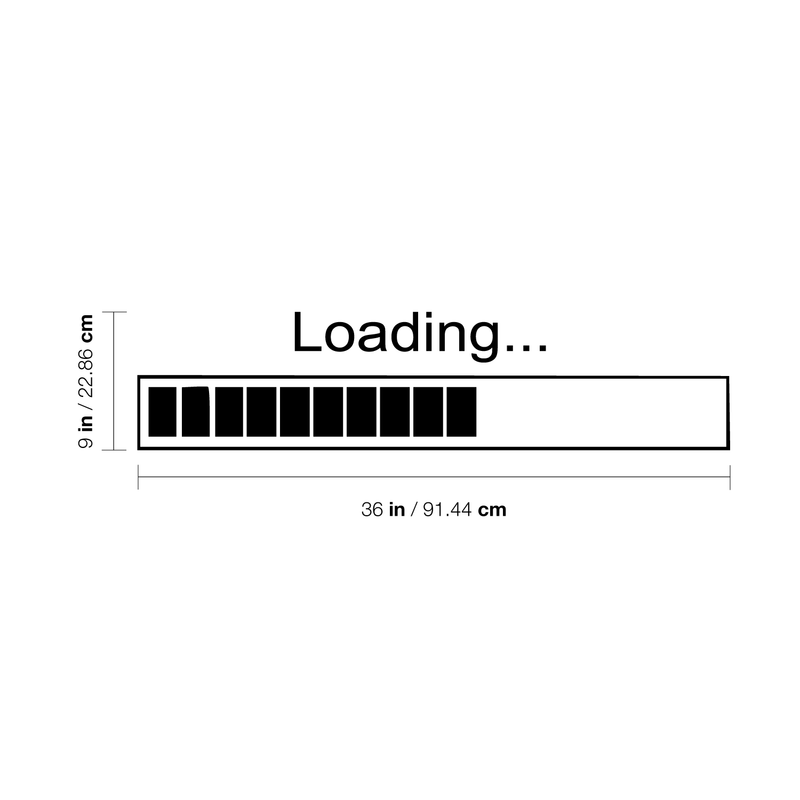 Imprinted Designs Loading Bar Wall Decal Sticker Art (Large 9" X 36") Black 9"x 36" 5