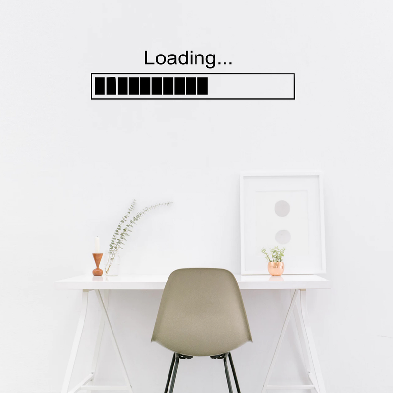 Imprinted Designs Loading Bar Wall Decal Sticker Art (X X Large 15" X 60) Black 15"x 64" 4