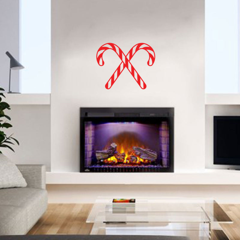 Christmas Candy Cane Vinyl Wall Art Decal - 23" x 29" Decoration Vinyl Sticker- Red Red 23" x 29"