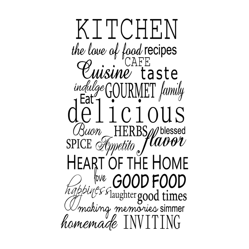 Kitchen Words Lettering - Vinyl Wall Art Decal - Decoration Vinyl Sticker - Kitchen Wall Vinyl Decal - Removable Vinyl Art Decal - Kitchen Quote Vinyl Decal Sticker   2