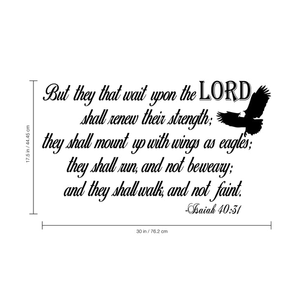 Isaiah 40:31 KJV Bible Verse - Vinyl Wall Decal Sticker Art - 17.