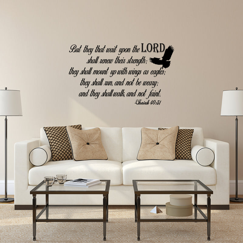 Imprinted Designs Isaiah 40:31 KJV Bible Verse Vinyl Wall Decal Sticker Art Black 17.5" x 30" 2