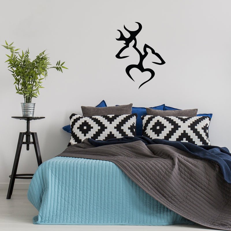 Deer and Buck Silhouette Vinyl Wall Decal Sticker Art