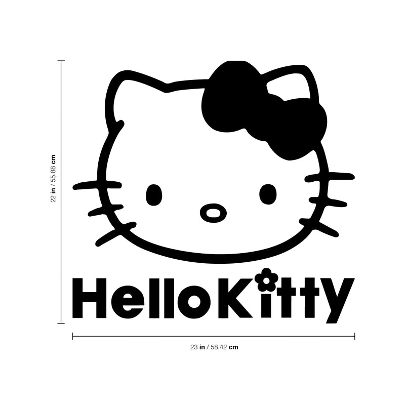 Imprinted Designs Hello Kitty Inspired Wall Decal Sticker Art Mural Black 22" x 23" 4