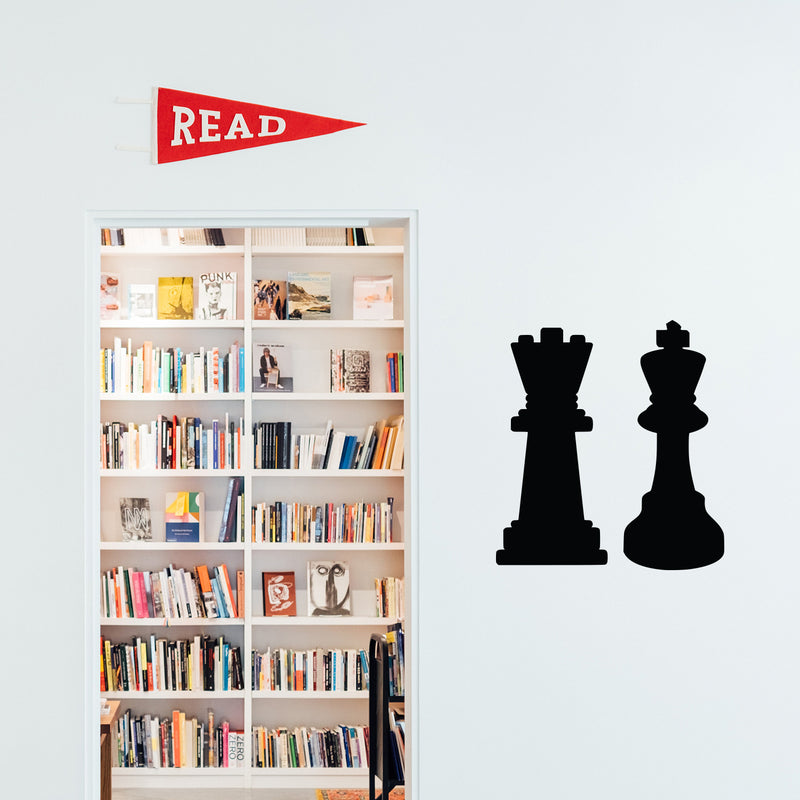 King and Queen Chess Set Wall Decal Sticker Art - Vinyl Decal Living Room Decoration   4