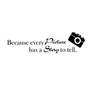 Imprinted Designs Because Every Picture Has a Story to Tell Vinyl Wall Decal Sticker Art (5" X 23") Black 5" X 23" 4