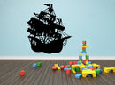 Vinyl Wall Art Decal - Pirate Ship - 23" x 19" - Cool Boy’s Girl’s Bedroom Nursery Playroom Classroom Sticker - Trendy Indoor Outdoor Fun Kid’s Home Apartment Decoration (23 " x 19"; Black) Black 23" x 19" 2