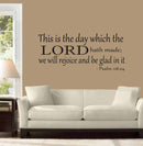 Imprinted Designs Psalm 118:24 Vinyl Wall Decal Sticker Art (17" X 42") Black 17" x 42" 2