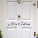 Merry Christmas Front Door Vinyl Wall Art Decal - Holiday Seasonal Decoration Vinyl Sticker - Black