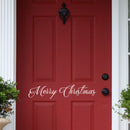 Merry Christmas Front Door Vinyl Wall Art Decal - Holiday Seasonal Decoration Vinyl Sticker - Black   5