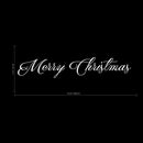 Merry Christmas Front Door Vinyl Wall Art Decal - 3" x 16.5" Holiday Seasonal Decoration Vinyl Sticker - White White 3" x 16.5" 2