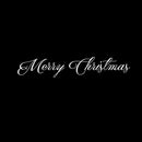 Merry Christmas Front Door Vinyl Wall Art Decal - 3" x 16.5" Holiday Seasonal Decoration Vinyl Sticker - White White 3" x 16.5" 3