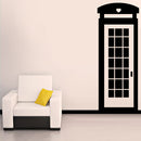 British Telephone Booth - Wall Art Decal - 60" x 23" - Bedroom Living Room Wall Art Decoration - Apartment Wall Decor - Decorative Vinyl Wall Skins (60" x 23"; Black) Black 60" x 23"