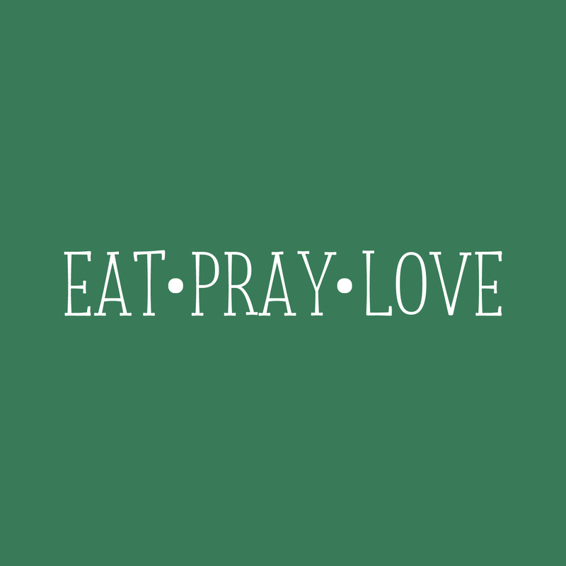 EAT; PRAY; LOVE - Wall Art Vinyl Decal - 3" X 23"  Decoration Vinyl Sticker - Inspirational Kitchen Dining Room Wall Decor - Trendy Wall Art - Motivational Kitchen Wall Art Decal White 3" X 23" 4