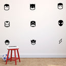 9 Pack - Superheroes Vinyl Wall Art Stickers - each - Boys Room Superhero Avengers Vinyl Wall Decals - Justice League Hero Vinyl Peel Off Stickers   2