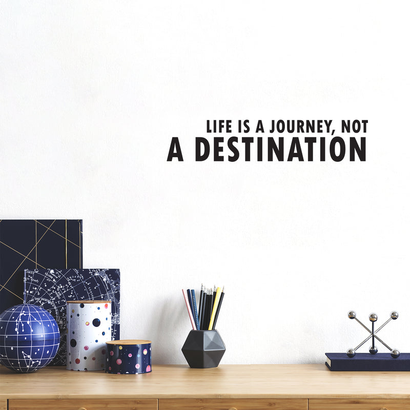 Life is A Journey Not A Destination - Inspirational Quotes Wall Art Vinyl Decal - 5" x 23" Decoration Vinyl Sticker - Motivational Wall Art Decal - Living Room Bedroom Vinyl Decals Black 5" x 23"