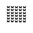 Set of 30 Butterflies Vinyl Wall Art Decals - 5" x 5" - Bedroom Vinyl Wall Decor Stickers - Apartment Vinyl Decal Decor - Kids Room Butterfly Pattern Vinyl Wall Art (5" x 5"; Black) Black 5" x 5" 3