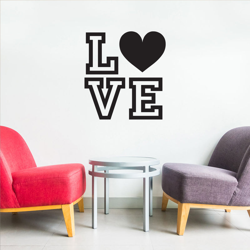 Love Quote - Heart Wall Decals - Vinyl Wall Art Decal - 25" x 23" Bedroom Decor Vinyl Decal - Love Quote Wall Decals - Inspirational Vinyl Wall Decal - Couples Wall Decal Black 25" x 23"