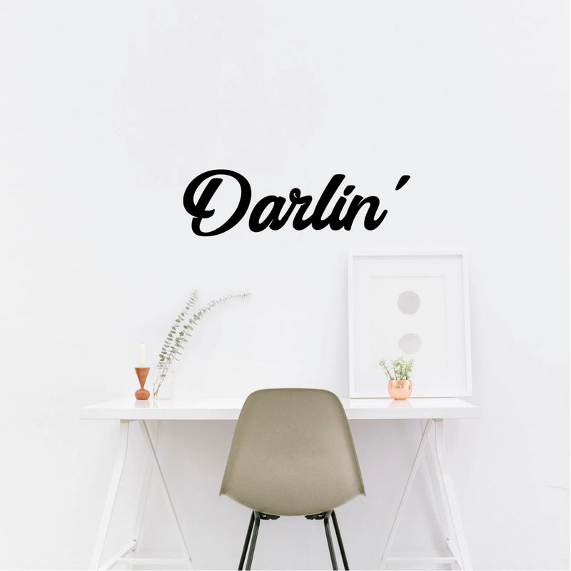 Darlin’ - Women’s Inspirational Quotes Wall Art Vinyl Decal - ecoration Vinyl Sticker - Motivational Wall Art Decal - Bedroom Wall Art Decals - Trendy Vinyl Wall Art (Gold)   3