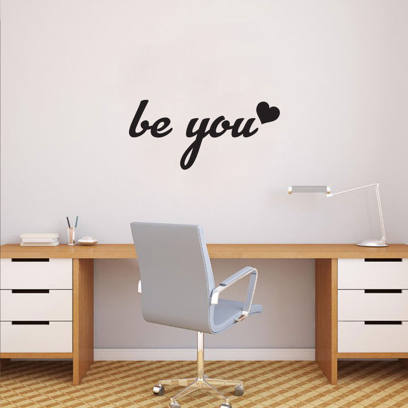 Vinyl Wall Art Decal - Be You ? - 20" x 40" Motivational Inspiraitonal Life Quotes- Home Decor Living Room Bedroom Wall Art Sticker Decals - Removable and Waterproof Black 20" x 40"