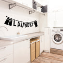 Laundry Lettering Sign - 10" x 37" - Laundry Room Vinyl Decal - Funny Quotes Wall Decor Sticker - Waterproof Vinyl Stickers (10" x 37"; Black) Black 10" x 37" 2