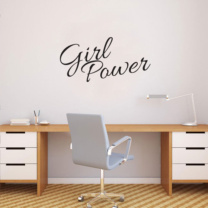 Vinyl Wall Art Decal - Girl Power - Inspirational Women’s Quotes - 15" x 30" - Home Decor Bedroom and Office Work Motivational Women’s Words Sayings - Removable Sticker Decals Black 15" x 30"